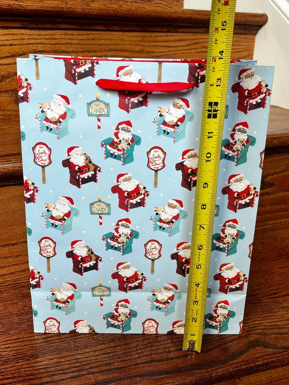 5 African American Santa Themed Holiday Christmas Gift Bags